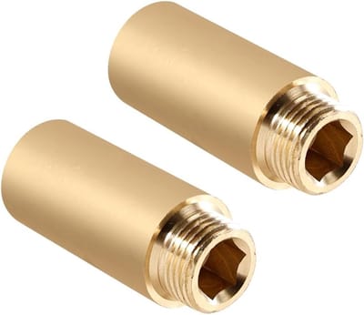 Tapuitbreiding 2 stuks, 1/2 inch x 50 mm, 1/2 inch IG x 1/2 inch AG, messing fitting, verlengstuk voor drinkwater en verwarmingsinstallatie, leidingen en aansluitingen