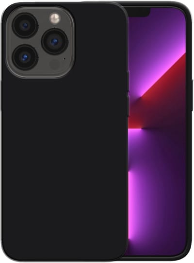Smartphonica Siliconen hoesje voor iPhone 13 Pro case met zachte binnenkant - Zwart geschikt voor iPhone 13 Pro