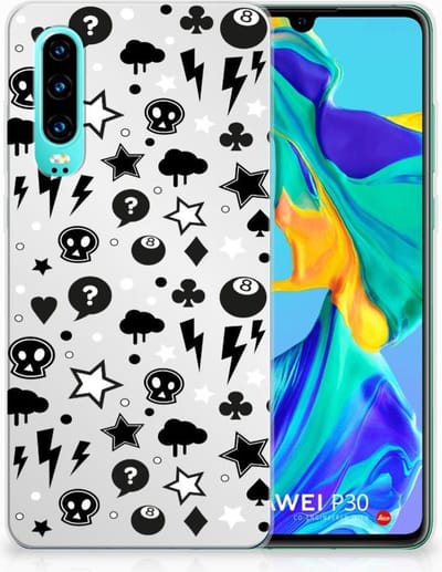 Silicone Back Case Huawei P30 Silver Punk