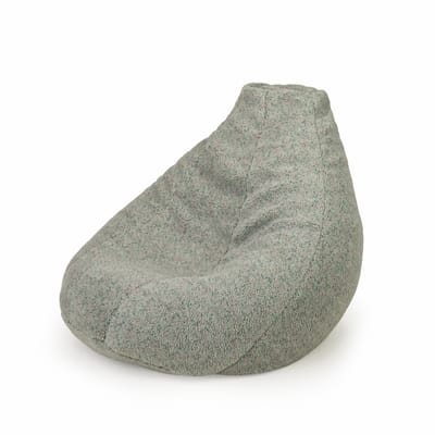 Drop & Sit - compacte zitzak - sfeervolle fijne teddy - gespikkeld - donkerbeige - 180L - extra comfortabel en zacht met uitneembare binnenzak