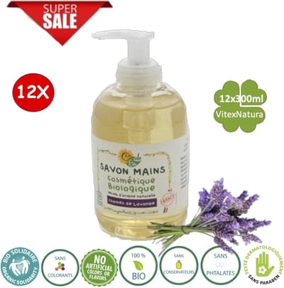 Veld lavendel | vloeibare handzeep 12x300ml. | (H)eerlijk zeep | Biologisch ecologisch | Cigale Bio