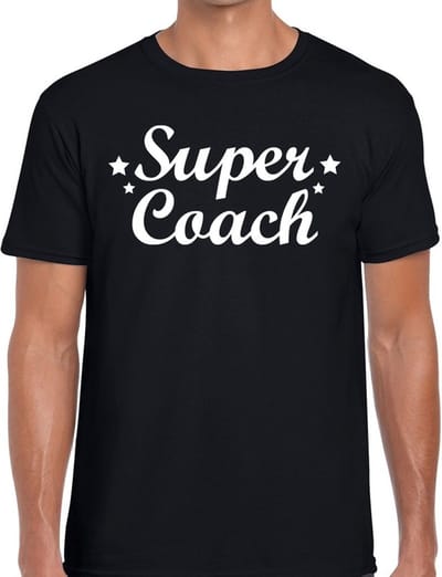 Super Coach cadeau t-shirt zwart voor heren - Bedankt cadeau voor een coach S