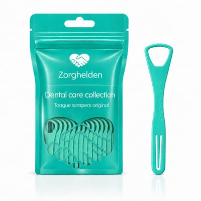 Zorghelden® Tongschraperset wegwerp - 20 Stuks - Professionele tongschraper voor mondverzorging - Inclusief handige reisverpakking