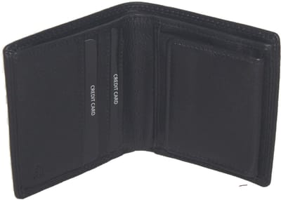 Oi zwarte leren billfold vierkant model met wiener schachtel / compacte portemonnee met vierkant vouw bakje / dun beursje met uitvouwbaar muntvakje / Anti skim / zwart leer / 394