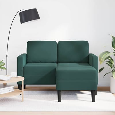 vidaXL - 2-zitsbank - met - chaise - L-vorm - donkergroen - 125 - cm - fluweel