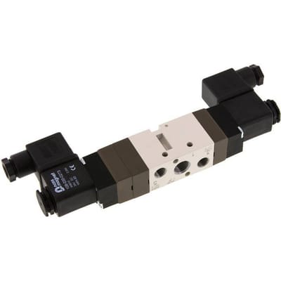 5/3 G1/4 '' (G1/8 '') Middenuitlaat Magneetventiel 12V DC 2-10bar/28-140psi YPC