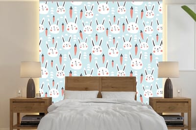 Behang - Fotobehang Konijn - Dieren - Kind - Breedte 240 cm x hoogte 240 cm