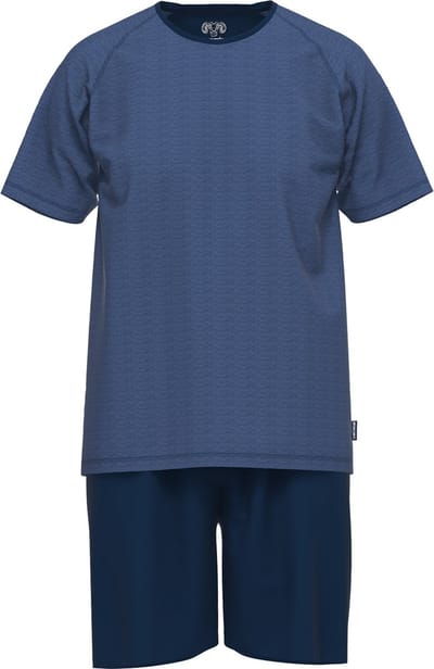 CECEBA Traveller Heren Shortama - ronde hals - Blauw