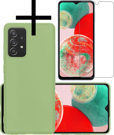 Hoesje - Met Screenprotector - Geschikt voor Samsung Galaxy A23 - Sterk & Shockproof - Back Cover - Siliconen Case - Telefoon Hoes - Groen