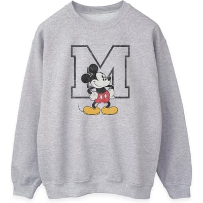 Disney Dames/Dames Klassiek M Mickey Mouse Sweatshirt (Heide Grijs)