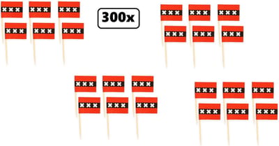 300x Cocktailprikker Amsterdam - Hoofdstad festival party fun winterfeest thema feest cocktail prikker