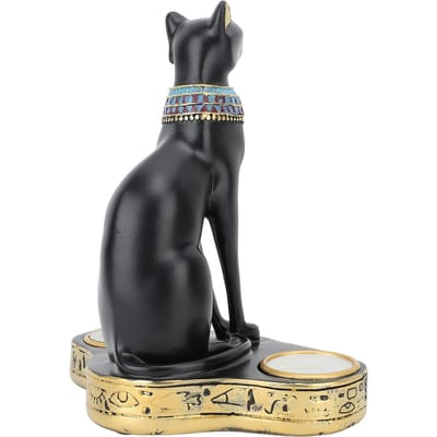 Egyptische Kat Kandelaar Decoratieve Hars Egyptische Kat Kandelaar Exquise Romantische Theelichthouder black