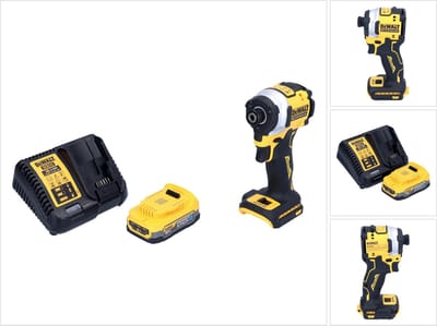 DeWalt DCF 850 E1 accu-slagmoersleutel 18 V 205 Nm 1/4" borstelloos + 1x oplaadbare batterij 1,7 Ah + lader