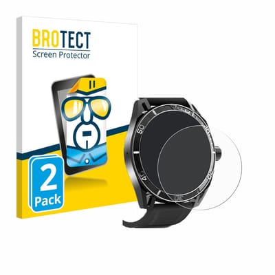 BROTECT - Screenprotector voor Yuede Smartwatch 1.43" (rond) - Folie Beschermfolie transparant 2 Stuks