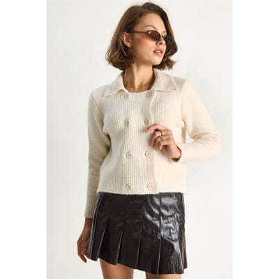 Geribbelde Breiknit Cardigan