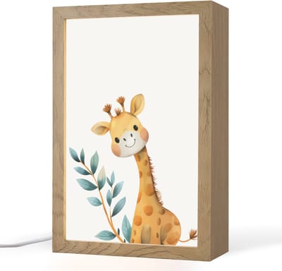 Nachtlampje 20x30 cm - Kinder lampje - Giraf - Dier - Wilde dieren - Tafellamp kinderkamer - Slaapkamer lamp - Bedlamp kinderen - Kinderlampje stopcontact - Wandlamp babykamer - Nachtlampjes