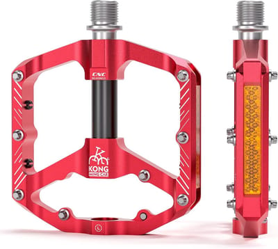 Reflecterende strepen fietspedalen - 3 verzegelde lagers - antislip - CNC-aluminium - fietsplatforms - 9/16 inch - racefiets MTB e-bike