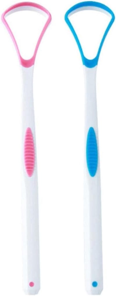Tongschrapers 2 Stuks - Mondverzorging Reiniger - Frisse Adem - Ergonomisch Handvat - 175 x 3 cm - Roze Blauw