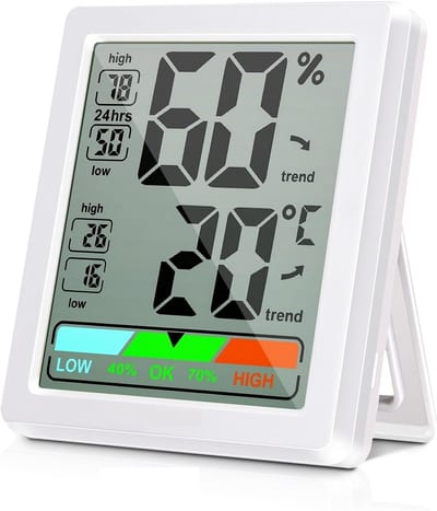 Digitale Indicator - Weerstation Mini - Binnenklimaat Meten - Max Min Weergave - 85x21x95mm - Wit