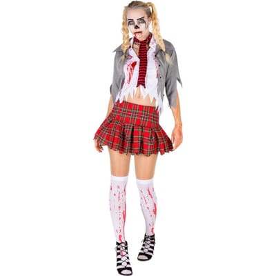dressforfun - vrouwenkostuum sexy zombie S - verkleedkleding kostuum halloween verkleden feestkleding carnavalskleding carnaval feestkledij partykleding - 300125