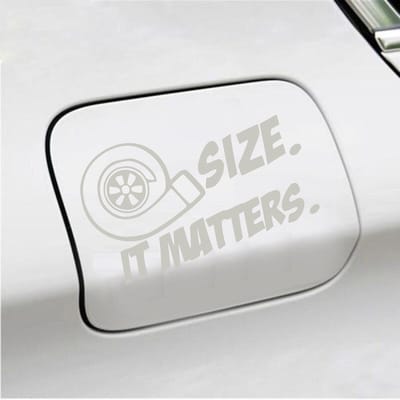 Bumpersticker - Size It Matters - 10 X 17 - Zilver