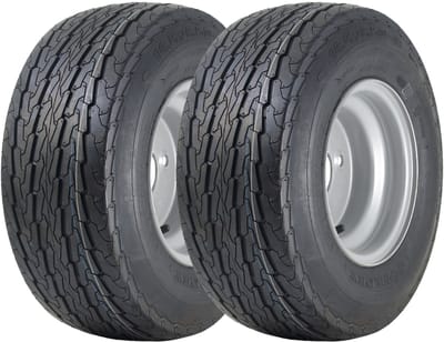 16.5x6.50-8 Aanhangwagenbanden met velg, 100 mm steekcirkel, straatlegaal, 355 kg (set van 2)