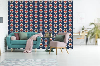 Behang - Fotobehang Patronen - Abstract - Bloemen - Breedte 375 cm x hoogte 280 cm