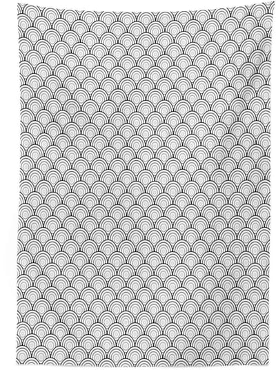 ABAKUHAUS Geometrisch Tafelkleed – 140x240 cm – Satijnmix – Zwart/Wit – Binnen/Buiten