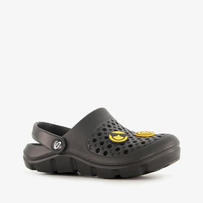 Jongens klompen met smileys zwart - Maat 30 - Clogs