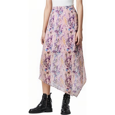 AllSaints Rhea Masala Skirt Mink Pink Maat: 4 | Maxi Rokken Outlet | Dames | Roze