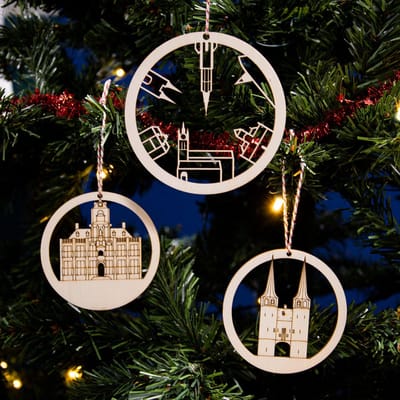 Kerstballen Delft Jouw Favoriete Stad in de Kerstboom City Shapes