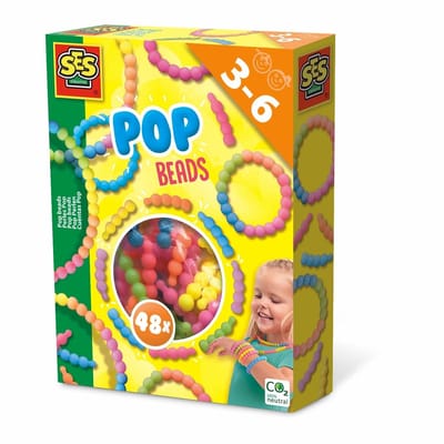 SES Creative – Pop Beads – 48 stuks – Sensorisch Speelgoed – Kettingen en Armbandjes Maken – Makkelijk in Elkaar te Klikken – Sieraden Knutselset vanaf 3 jaar