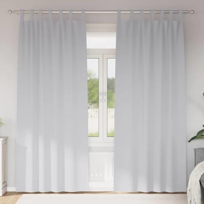 vidaXL Zwart-out Gordijnen met Ringen 2 st Bleekgrijs 225 x 140 cm