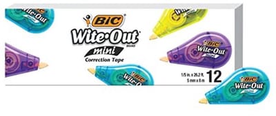 Mini Correctietape 12-Pack - Witte Correctietape voor Kantoor en School