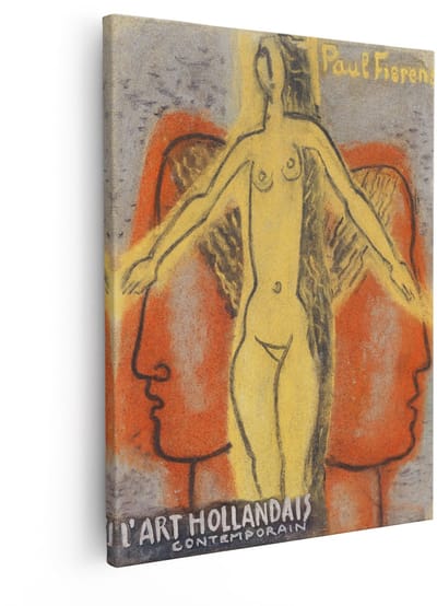 Artaza Canvas Schilderij Abstracte Vrouw - 80x100 cm - Wanddecoratie Modern - Muurdecoratie Naakt Paul Fierens - Decoratie Vintage