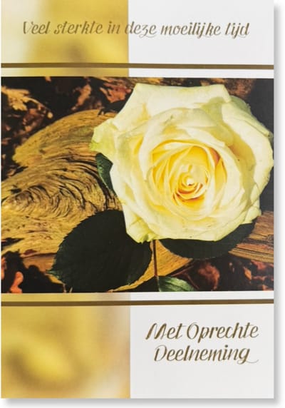 Cards & Crafts Condoleancekaart - Met Oprechte Deelneming Wenskaart - 12 x 17 cm - gevouwen kaart Inclusief envelop