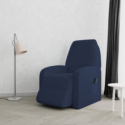 La'Moussawi ® Stijlvolle Donkerblauwe Beschermhoes voor Relaxfauteuils met Zijvak