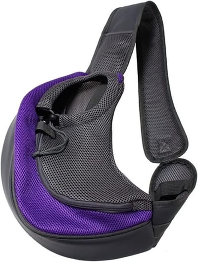 Honden Draagtas - Draagtassen - Hondentas - Honden Draagzak - Draagzak voor Kleine Huisdieren - Ademend Schouderdraagtas met Veiligheidssluiting - Geschikt voor Katten en Kleine Honden tot 3.5 kg - Maat S - Paars