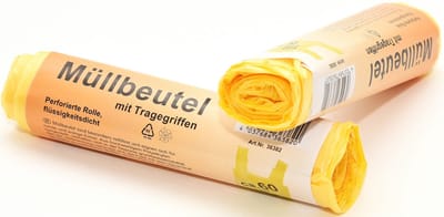 Afvalzakken/vuilniszakken - 10x - 60 liter - geel - incl. handvaten