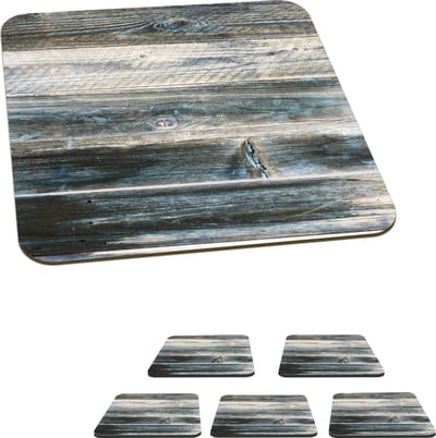 Onderzetters voor glazen - Vintage - Patroon - Hout - 10x10 cm - Glasonderzetters - 6 stuks