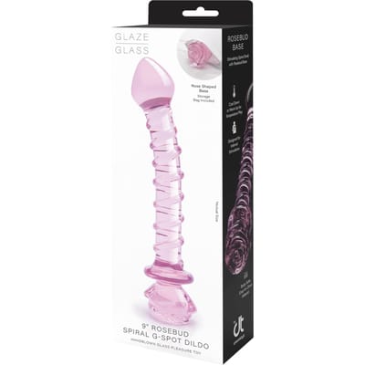 'Glaze Glass - Rosebud Spiral G-Spot Dildo', 22,8 cm