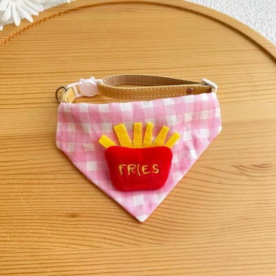 Bavoir Triangulaire pour Animaux de Compagnie Chien Salive Serviette Col Chat Dessin Animé Bavoir Circonférence Col Écossais Mignon Déguisement 23-40cm