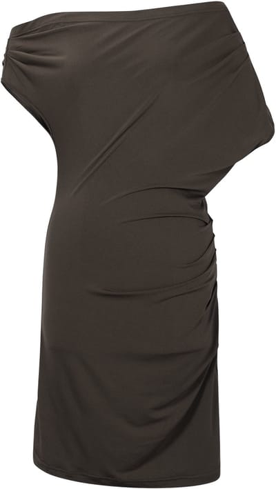 Draped Summer Dress – Elegante Jurk met overslag – Stijlvolle Outfit voor elke Gelegenheid - Donker Bruin - Maat S