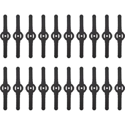 20 Pièces Lames de Tondeuse à Gazon en Plastique Jardin Coupe-Bordures Électrique Longue Lame Accessoires de Coupe-Bordures Noir