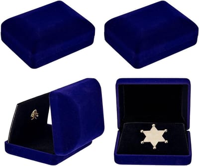 4 Stuks Fluwelen Broche Displaydozen voor Insignes, Medailles en Sieraden - Perfecte Cadeauoplossing voor Kerst en Verzamelingen, 6 x 7 x 3 cm