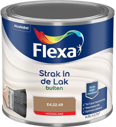 Flexa - Strak In De Lak Buitenlak Hoogglans - E4.22.49 - Mengverf - 500 Ml