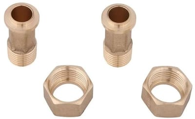 Schlösser Armaturen JS Watermeterkoppelingsset, Binnendraad 1 1/4'' x Buitendraad 1/2'', messing, Verpakkingseenheid 2 stuk, voor Oostenrijk, 0022401400001