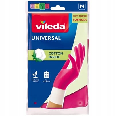 Vileda Universele Handschoenen - Maat M - Antislip - Katoenen Voering