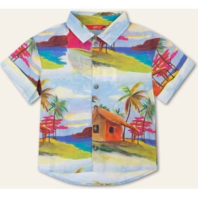 Oilily Bikkel Blouse- maat92/2T Surf Spray