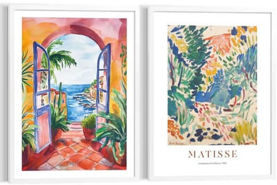 Schilderijen set Matisse met zeeuitzicht - 70 x 50 - Hout - REINDERS